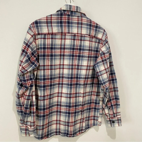 Red Head Mens Flannel Shirt Size M Long Sleeve Button Down beige/ blue/ red - Picture 13 of 13